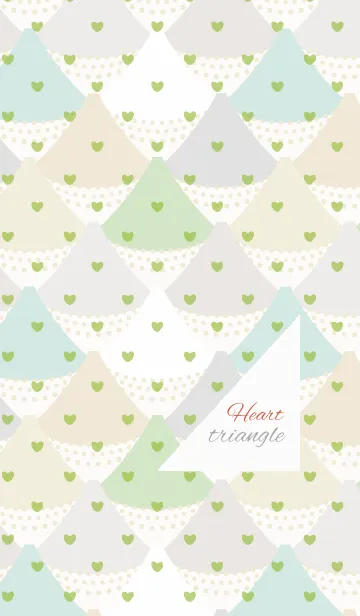 [LINE着せ替え] Triangle / green (heart)の画像1