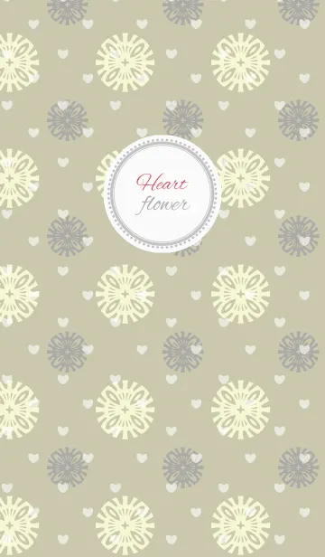 [LINE着せ替え] Flower5 / beige (heart)の画像1