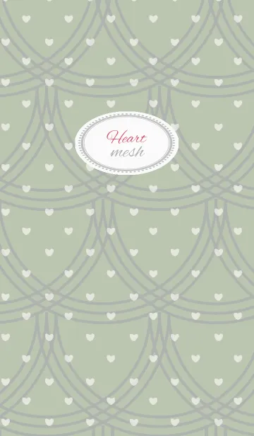 [LINE着せ替え] Mesh / green and brown (heart)の画像1