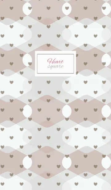 [LINE着せ替え] Square3 / beige and pink (heart)の画像1