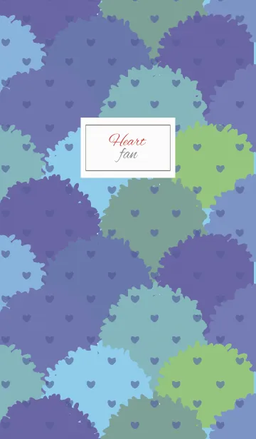[LINE着せ替え] fan / blue (heart)の画像1