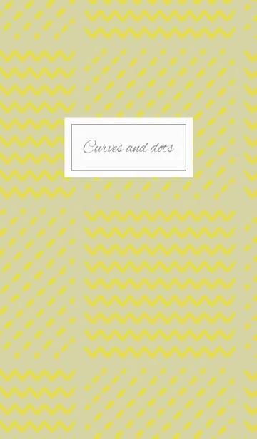 [LINE着せ替え] curves and dots / gray and yellowの画像1