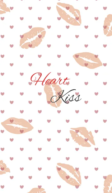 [LINE着せ替え] Kiss / pink and beige (heart)の画像1