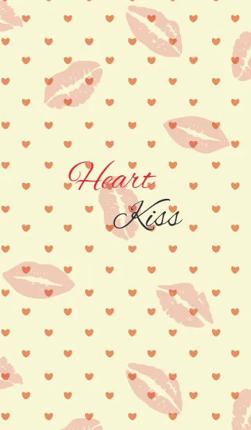 [LINE着せ替え] Kiss / yellow and beige (heart)の画像1