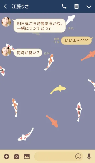 [LINE着せ替え] carp / navyの画像3