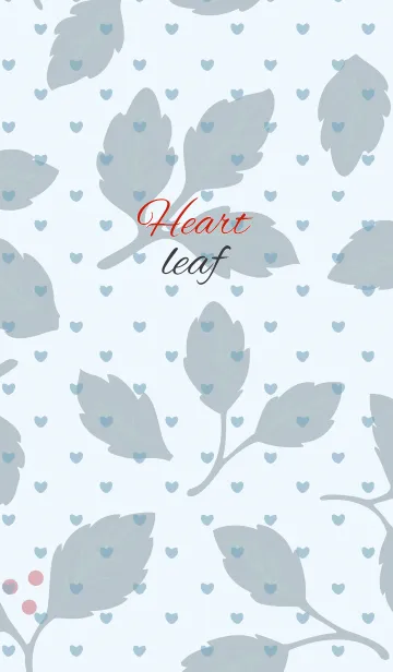 [LINE着せ替え] leaf2 / blue (heart)の画像1