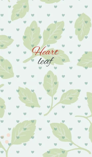 [LINE着せ替え] leaf2 / green and pink (heart)の画像1
