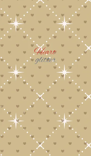 [LINE着せ替え] glitter2 / beige and pink (heart)の画像1