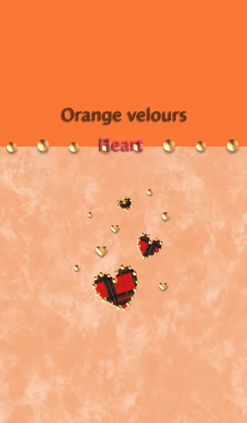 [LINE着せ替え] オレンジのベロア(ハート)の画像1