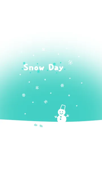 [LINE着せ替え] 雪の日 ～雪だるまと手袋（グリーン）の画像1