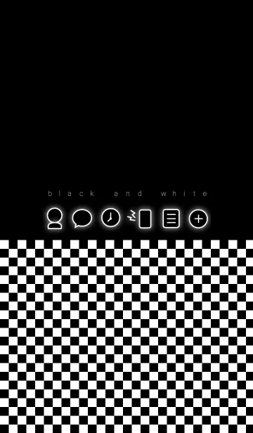 [LINE着せ替え] ブラック × ホワイト～チェックの画像1