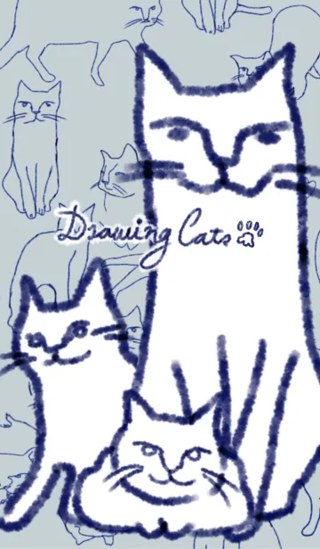[LINE着せ替え] 手描きネコの画像1