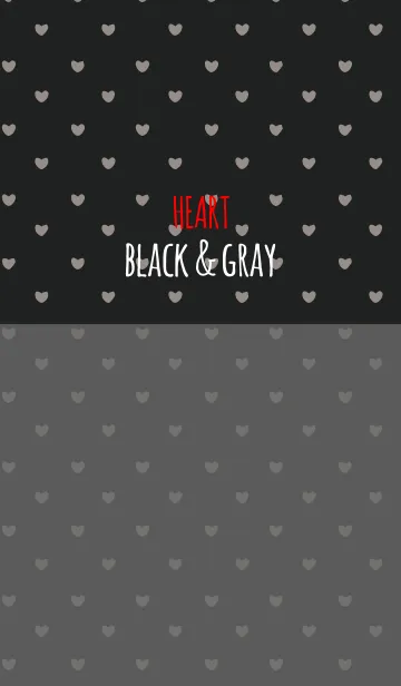 [LINE着せ替え] BLACK ＆ GRAY (HEART)の画像1