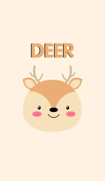 [LINE着せ替え] Simple Cute Face Deer Theme(jp)の画像1