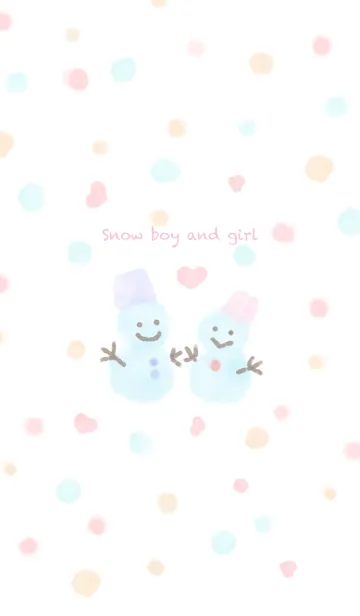 [LINE着せ替え] 雪だるま 〜boy and girlの画像1