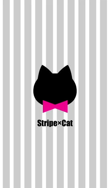 Stripe×Cat[Gray×Pink]Jの着せ替えメイン画像