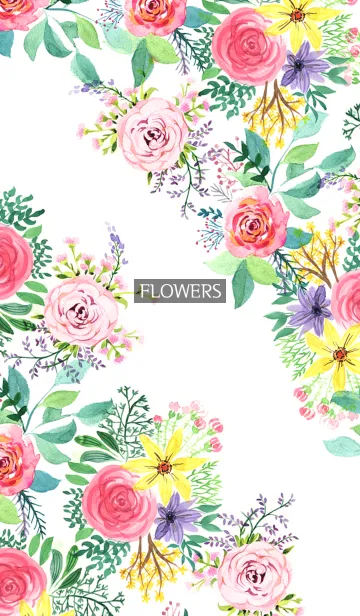 [LINE着せ替え] water color flowers_410の画像1