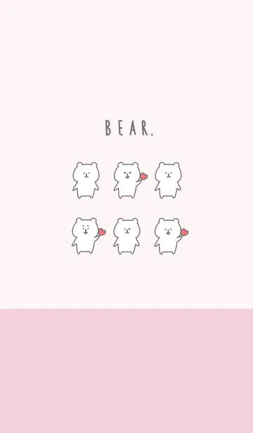 [LINE着せ替え] ゆる白くま・ピンクの画像1