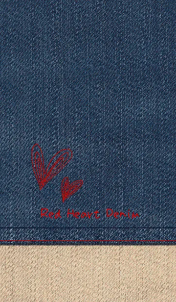 [LINE着せ替え] レッドハート*デニムの画像1