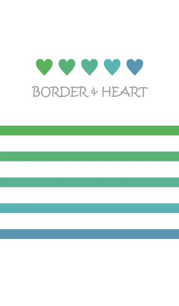 [LINE着せ替え] BORDER ＆ HEART-Green Pattern-の画像1