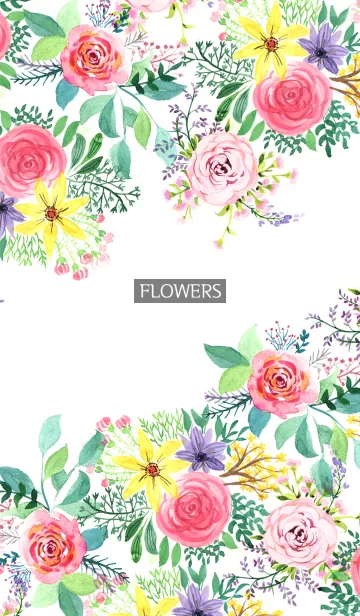 [LINE着せ替え] water color flowers_408の画像1