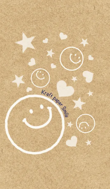 [LINE着せ替え] クラフトペーパースマイル -♡＆☆-の画像1
