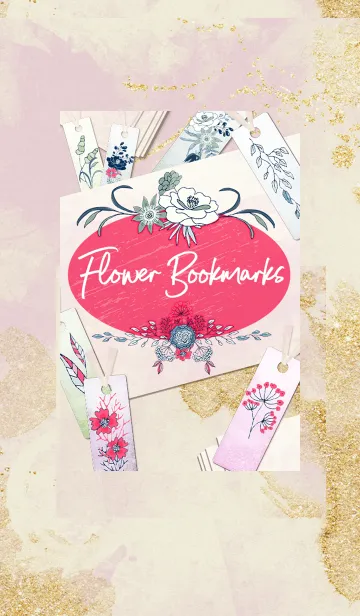 [LINE着せ替え] Flower bookmarks 花の栞の画像1