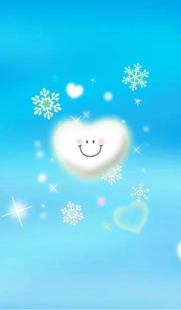 [LINE着せ替え] スマイルシンプル12（青空にハート6）の画像1