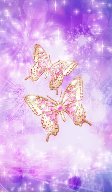 [LINE着せ替え] 幸運のジュエリーバタフライの画像1