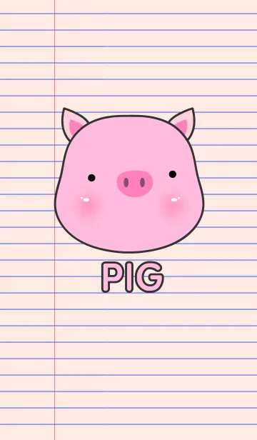 Simple Pig On Paper theme(jp)の着せ替えメイン画像