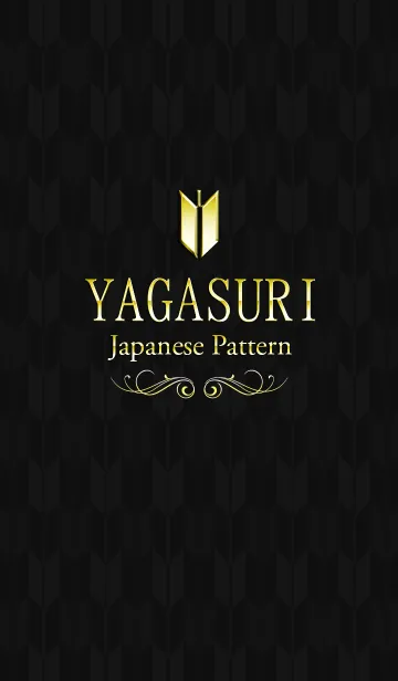 [LINE着せ替え] 和柄『矢絣(Yagasuri)』Blackの画像1