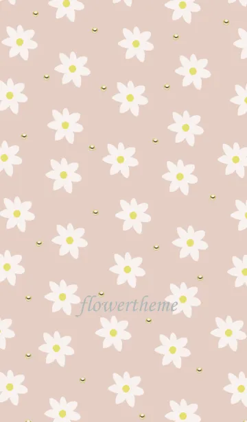 [LINE着せ替え] ピンクベージュと花柄の画像1