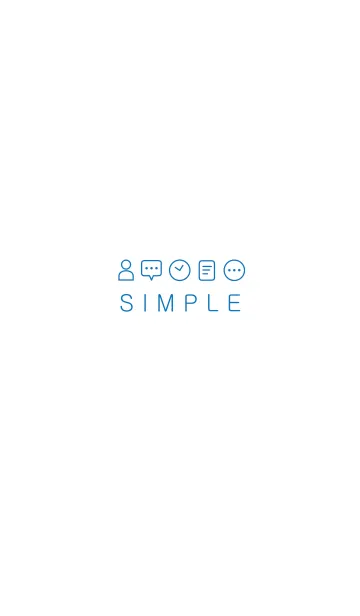 [LINE着せ替え] シンプル(ホワイト ブルー)V.7の画像1
