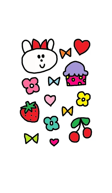 うさぎ x ホワイトの着せ替えメイン画像