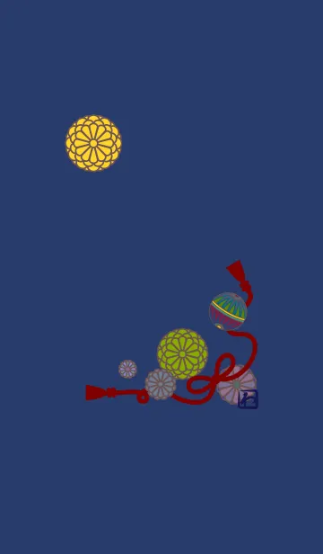 [LINE着せ替え] 和柄02 + ブルーの画像1