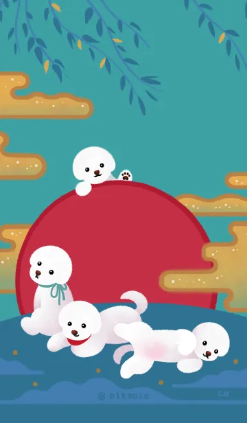 ビションフリーゼのLINE着せ替え