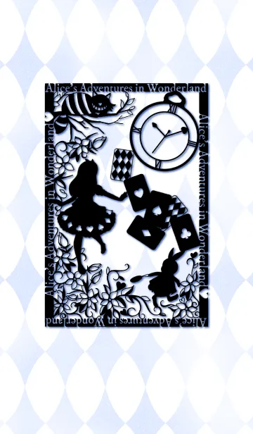 [LINE着せ替え] 切り絵風～不思議の国のアリス～ Blue Ver.の画像1