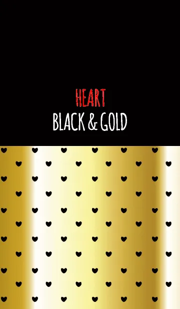 [LINE着せ替え] ブラック＆ゴールド(ハート)の画像1