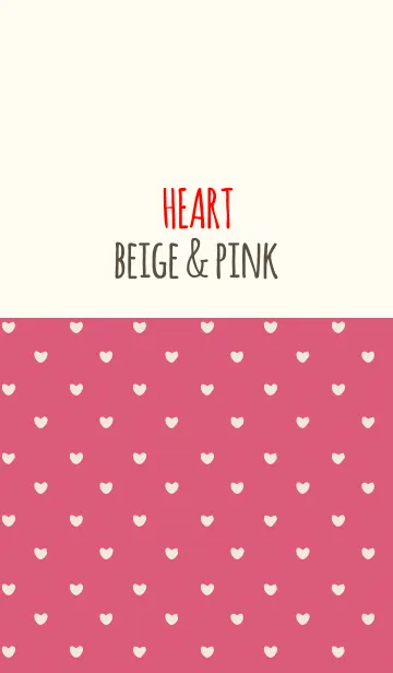 [LINE着せ替え] ベージュ＆ピンク(ハート)の画像1
