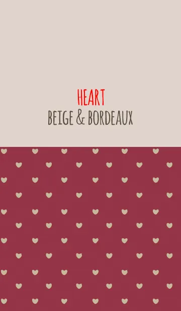 [LINE着せ替え] ベージュ＆ボルドー(ハート)の画像1