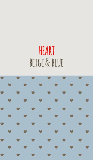 [LINE着せ替え] ベージュ＆ブルー(ハート)の画像1