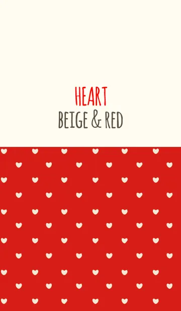 [LINE着せ替え] ベージュ＆レッド2(ハート)の画像1