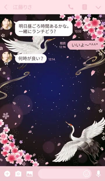 [LINE着せ替え] 優美鶴夜桜の画像3