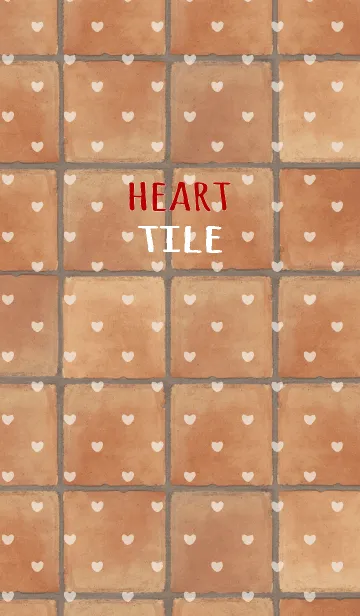 [LINE着せ替え] タイル / ベージュ (ハート)の画像1