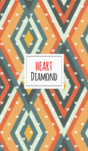 [LINE着せ替え] 菱形 / ブラウン＆グリーン(ハート)の画像1