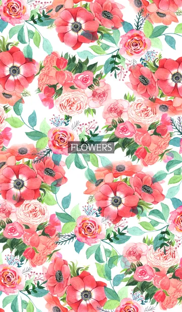 [LINE着せ替え] water color flowers_420の画像1
