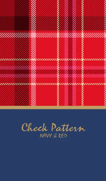 [LINE着せ替え] Check Pattern NAVY+RED 6の画像1