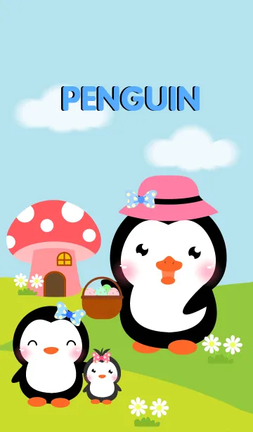 [LINE着せ替え] Cute Penguins Theme (jp)の画像1