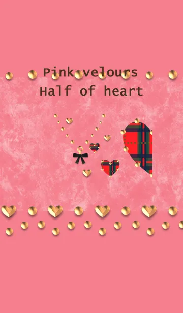 [LINE着せ替え] ピンクのベロア(半分のハート)の画像1