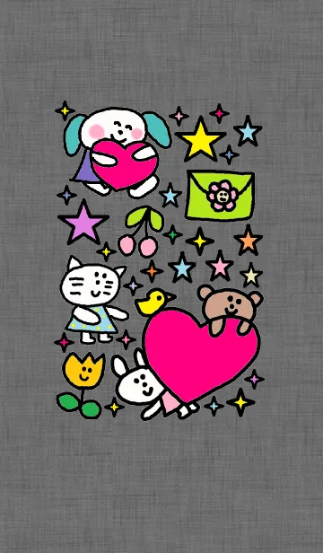 [LINE着せ替え] くまこ x グレーの画像1